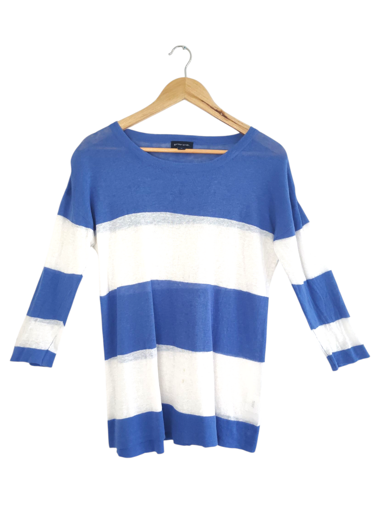 Blue & White Stripe Sweater Semi Sheer Sweater