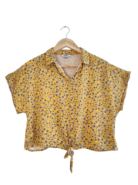 Floral Mustard Yellow Print Tee
