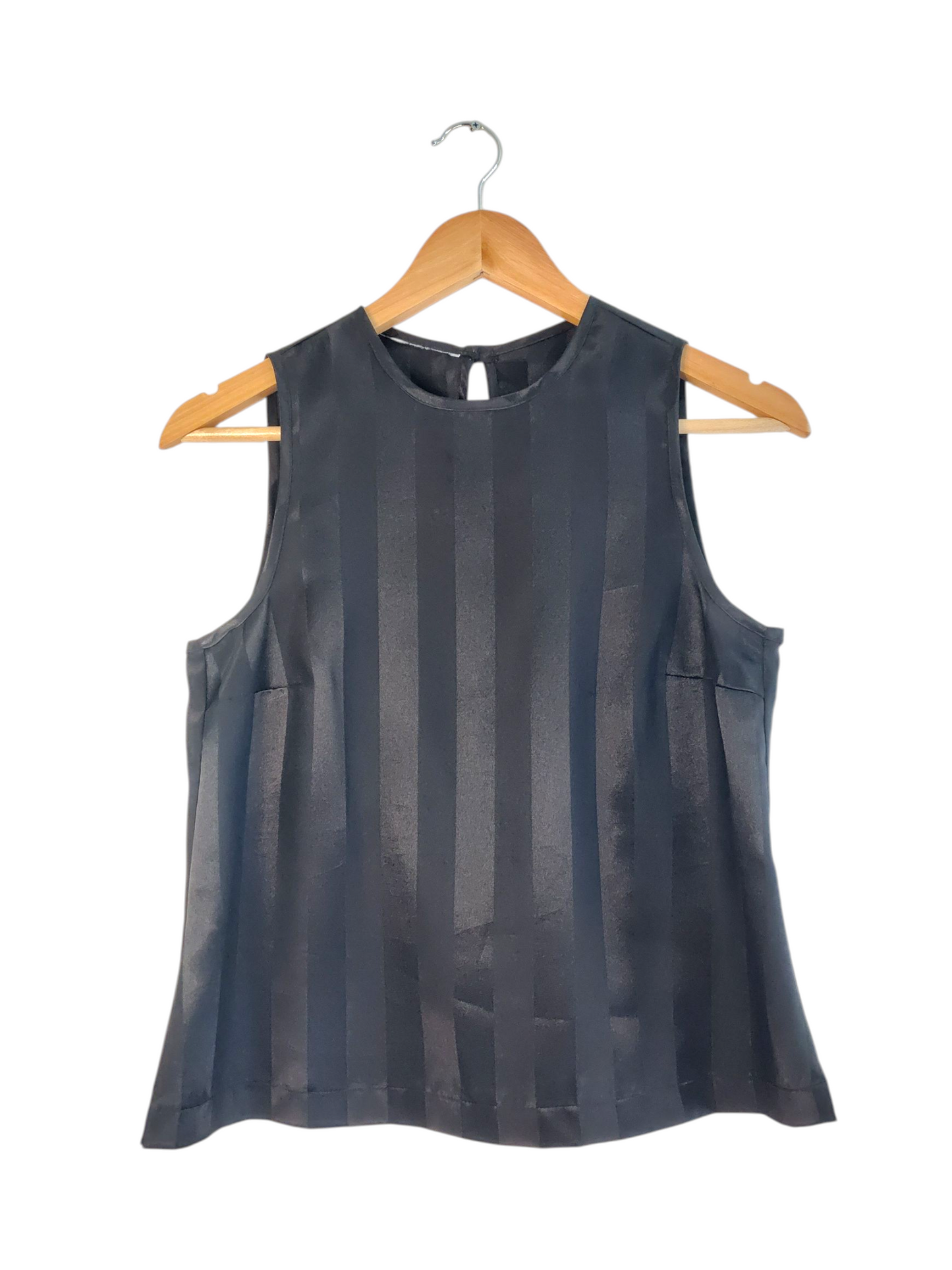 Black Semi-Sheer Striped Tank Top