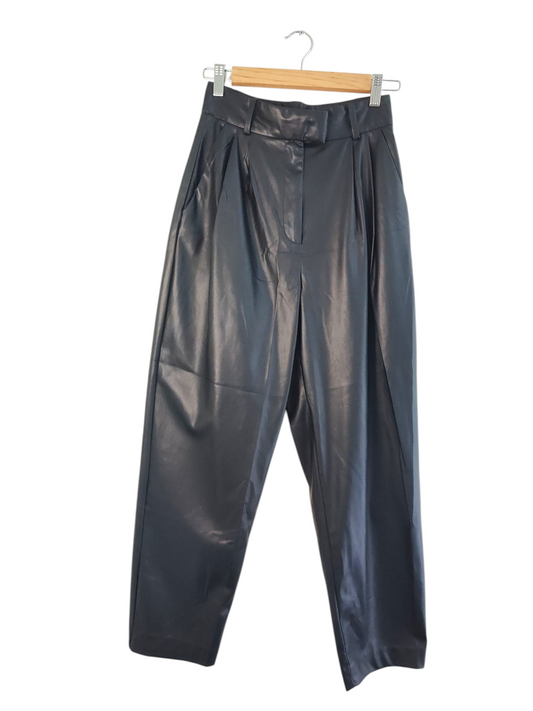 Sleek Black Faux Leather Trousers