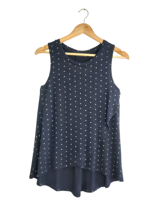 Sleeveless Polka Dot Layered Tank Top