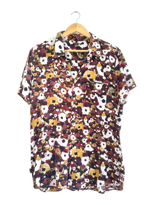 Floral Short Sleeve Button-Up Shirt