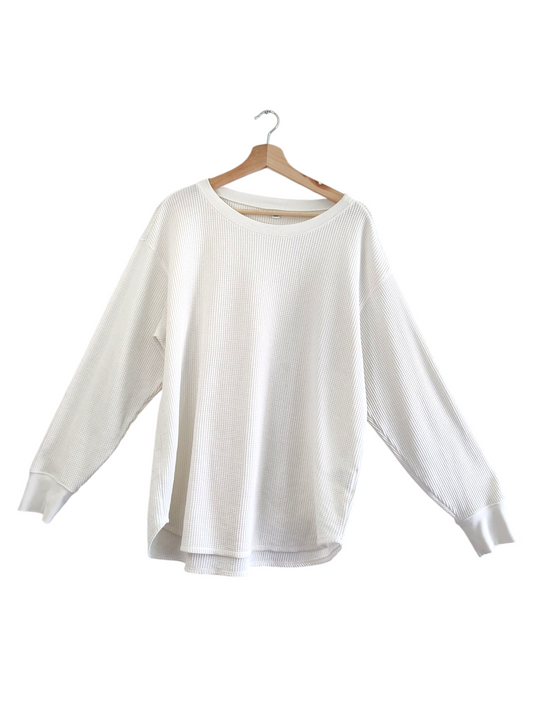 White Waffle texture sweater