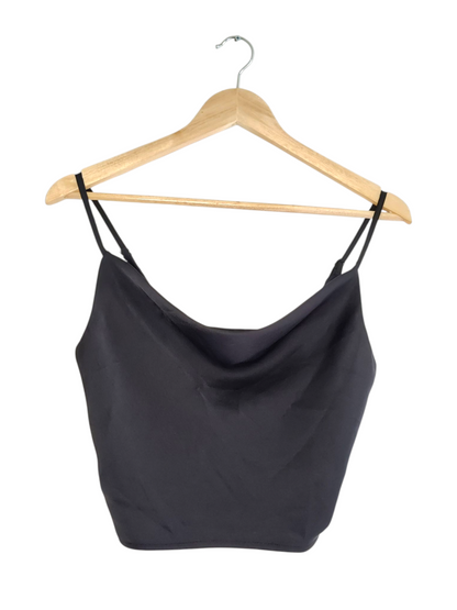 Black Cowl-Neck Crop Camisole