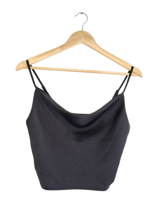 Black Cowl-Neck Crop Camisole
