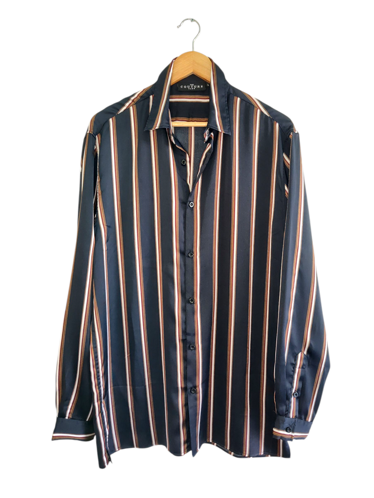 Classic Vertical Stripe Button-Up Shirt