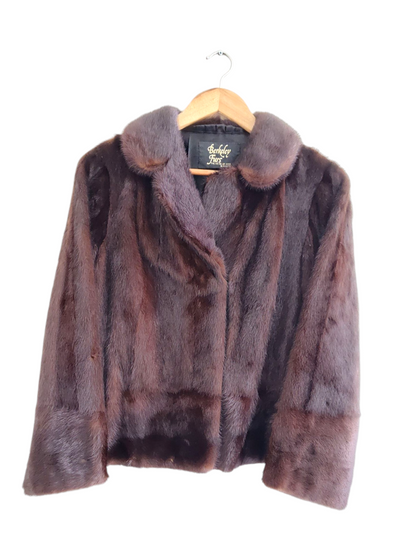 Vintage 60's Berkley Furs House of Mink Burwood Genuine Mink Fur Coat Jacket