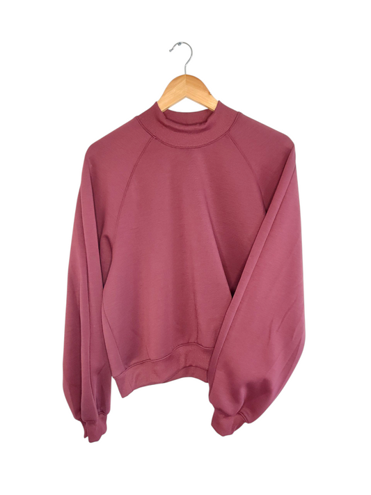 Raglan Mock-Neck Sweatshirt – Dusty Mauve
