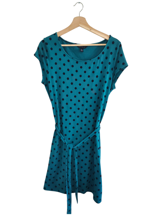 Teal Blue Polka Dot Dress