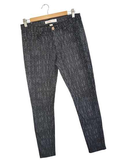 Slim Fit Dark Charcoal Pinstripe Jeans