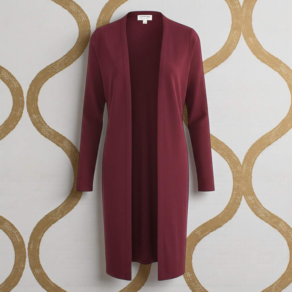 Burgundy Maxi Cardigan