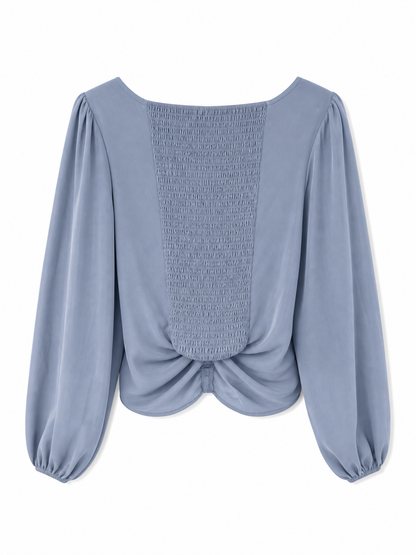 Grey Long Sleeve Blouse