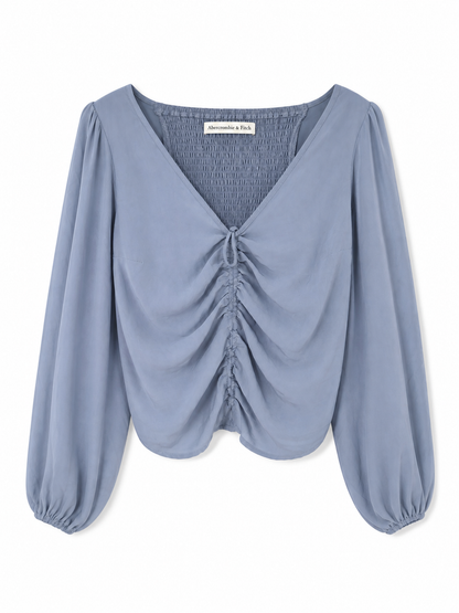 Grey Long Sleeve Blouse