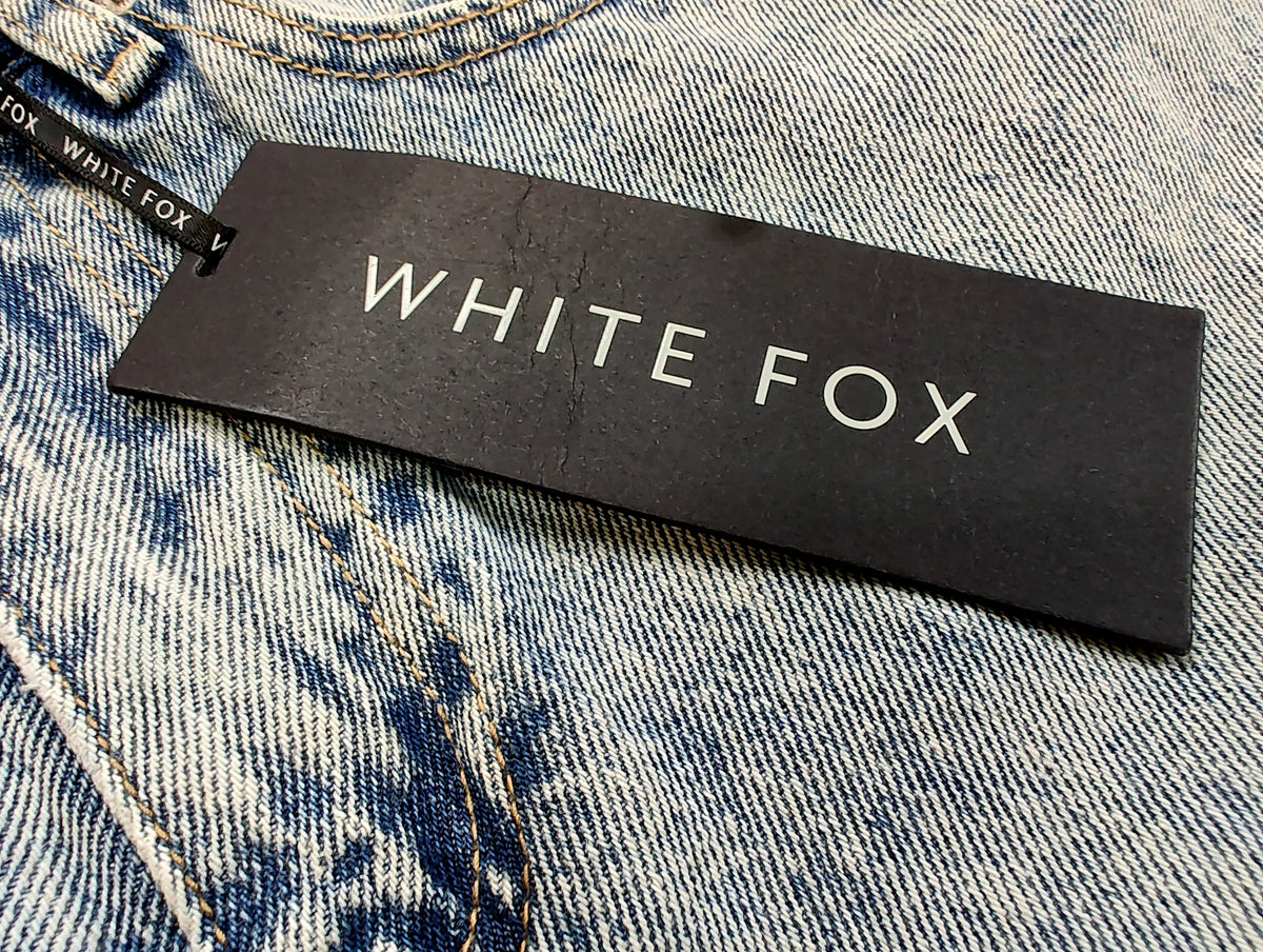 White Fox Light Wash High-Waisted Straight Leg Jeans