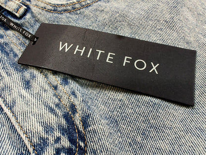 White Fox Light Wash High-Waisted Straight Leg Jeans