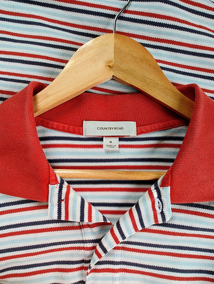 Country Road Retro Striped Polo Shirt