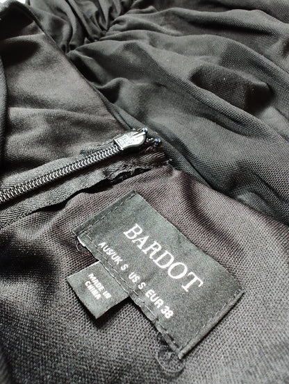 Bardot Black Strapless Ruched Mini Dress