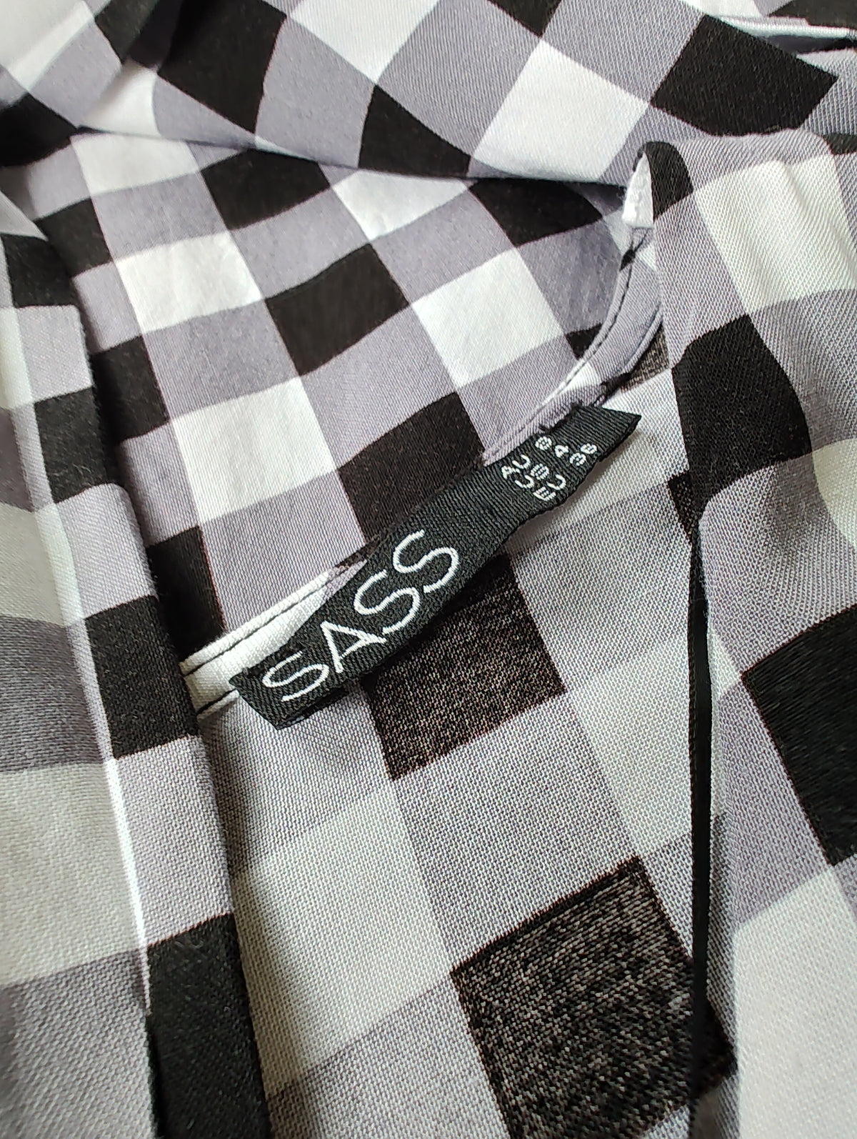 Sass Black and White Gingham Mini Dress