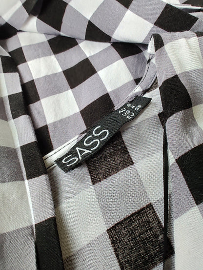 Sass Black and White Gingham Mini Dress