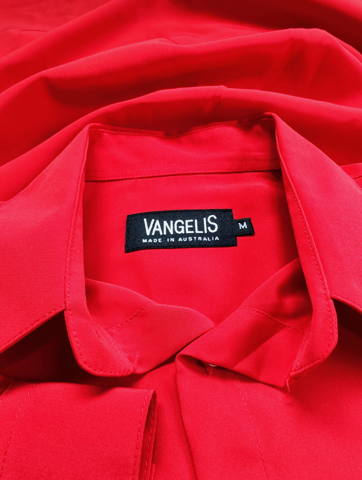 Vangelis Red Long-Sleeve Button-Up Shirt