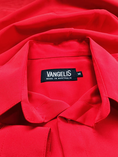 Vangelis Red Long-Sleeve Button-Up Shirt